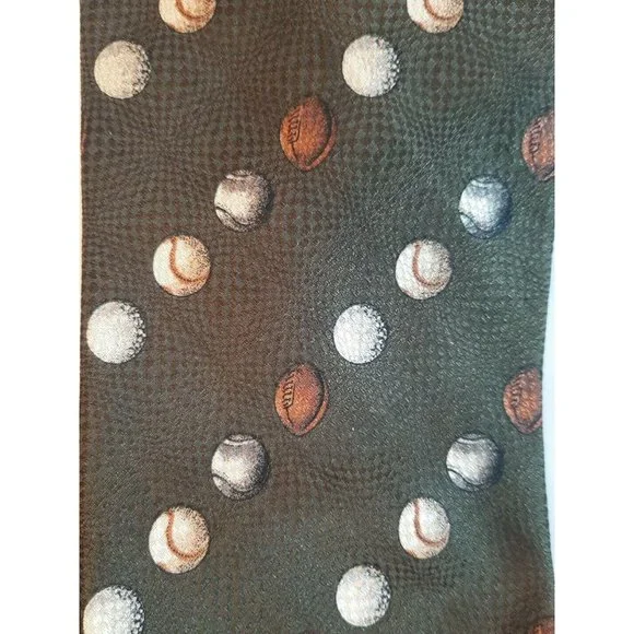 Baseball Football Golf Softball Silk Sports Tie Green Structure Made in USA READ - Picture 2 of 6